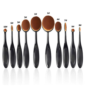 OvalGlam 10pc Brush Kit: Powder, Foundation, Eyes