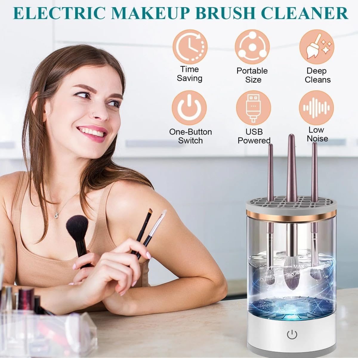 SilverFox Electric Makeup Brush Cleaner Set: Fast, Effective, and Essential for Makeup Lovers!