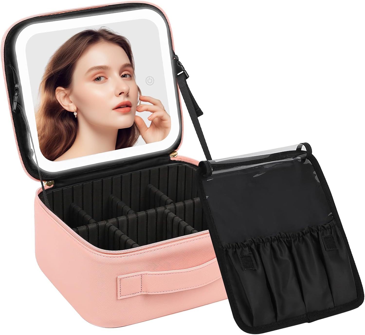 SilverFox Luxury LED Light Cosmetic Bag with Ample Storage Space and Durable Design for Makeup Enthusiasts