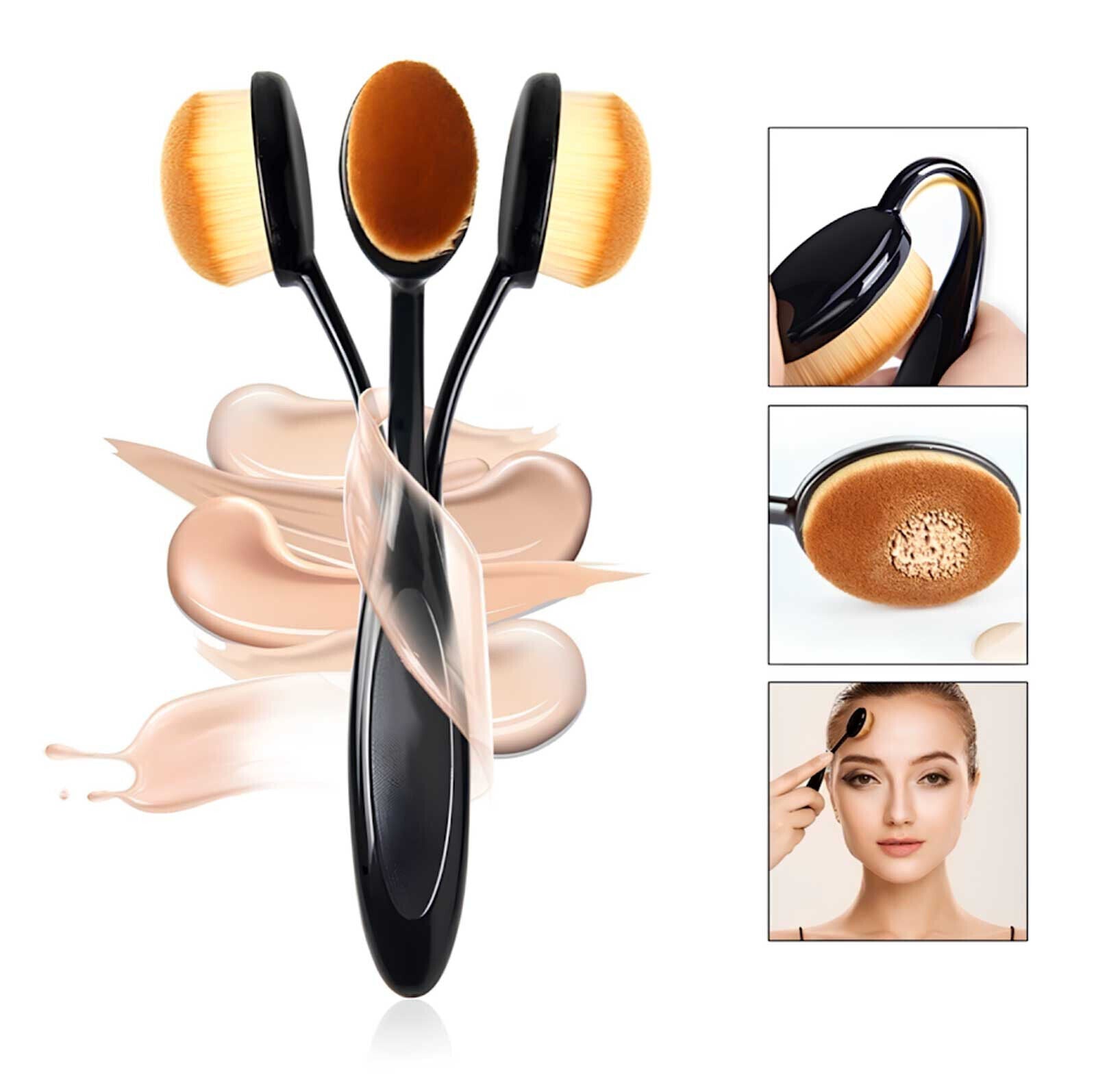 OvalGlam 10pc Brush Kit: Powder, Foundation, Eyes