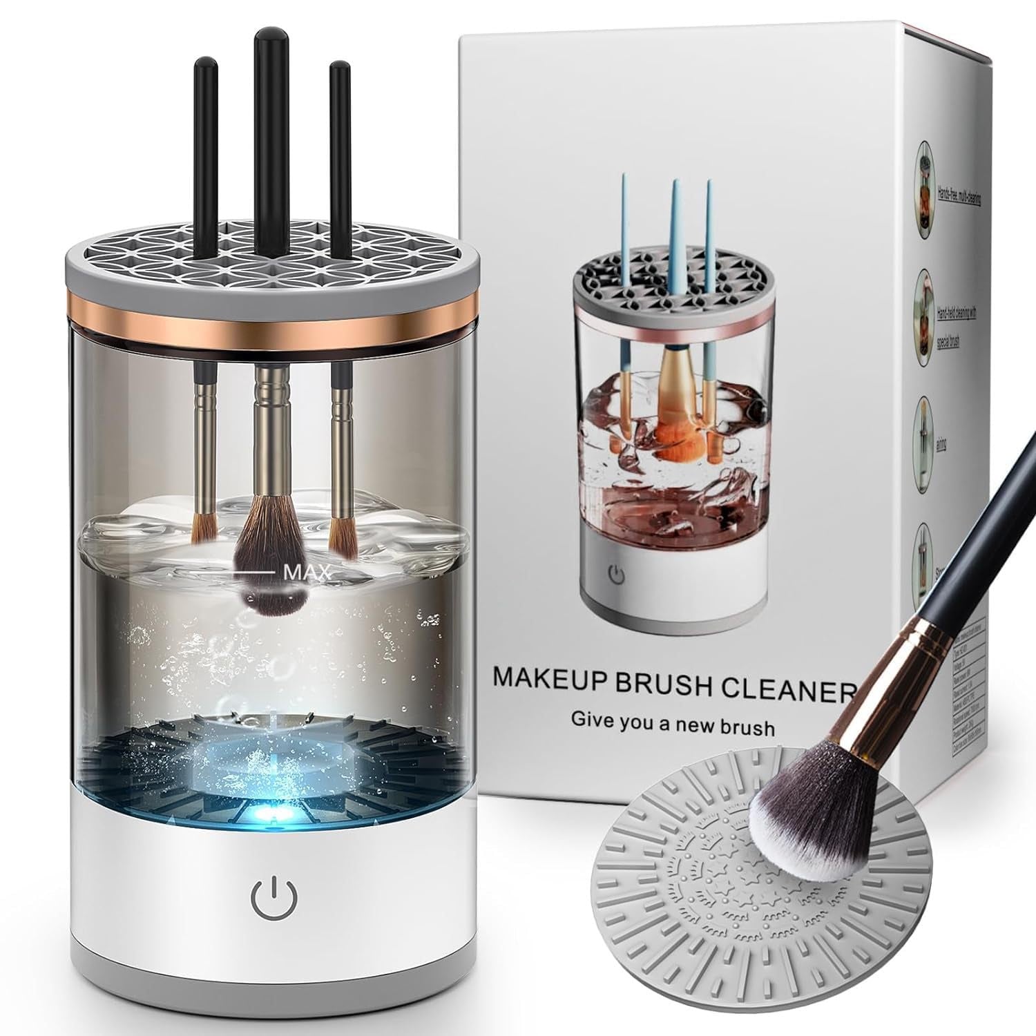 SilverFox Electric Makeup Brush Cleaner Set: Fast, Effective, and Essential for Makeup Lovers!