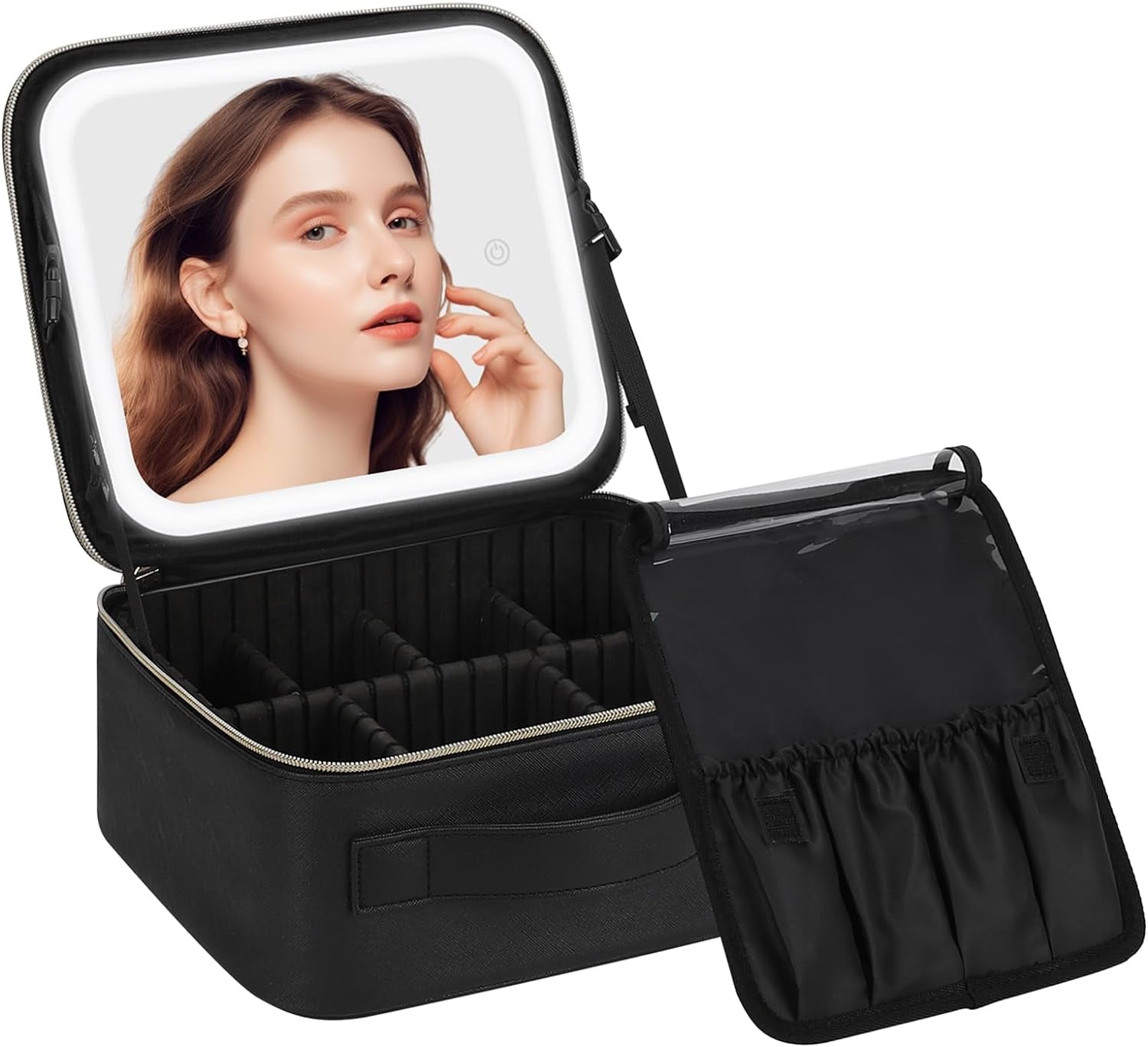 SilverFox Luxury LED Light Cosmetic Bag with Ample Storage Space and Durable Design for Makeup Enthusiasts