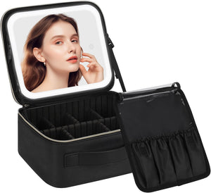 SilverFox Luxury LED Light Cosmetic Bag with Ample Storage Space and Durable Design for Makeup Enthusiasts