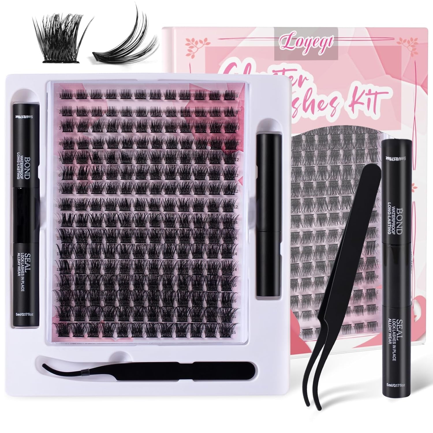 Ultimate DIY Lash Extension Kit - 192 Pcs Individual Clusters for Perfect Lashes